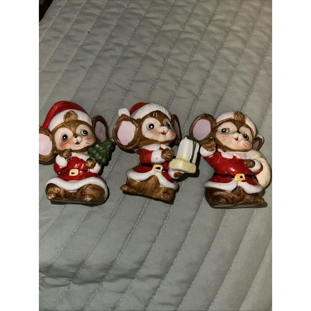 Vintage Christmas Mouse‎ Mice 5405 HOMCO Ceramic Figurines 4